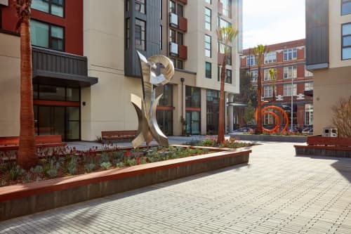 Stainless Steel Sculpture | Public Sculptures by Rob Lorenson | One Henry Adams Apartments in San Francisco. Item made of steel