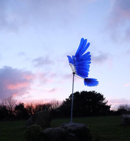 Blue Wings | Public Sculptures by Michael Chaikin | Tremenheere Sculpture Gardens in Nr Gulval