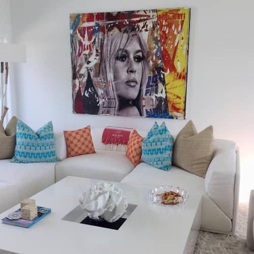 Bridgette Bardot | Oil And Acrylic Painting in Paintings by Andrew Cotton Art 100% COTTON. Item made of synthetic