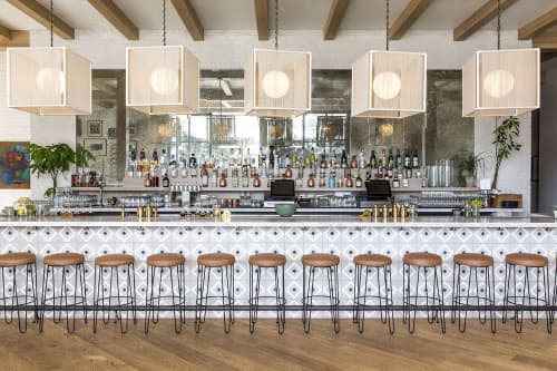 Marble Top Bar | Tables by Wendy Haworth Design | Gratitude Newport Beach in Newport Beach