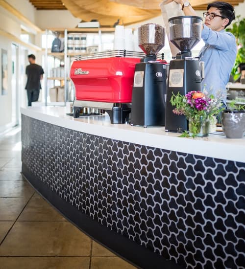 Custom Molded Tiles | Tiles by MASS Architecture & Design | Dinosaur Coffee in Los Angeles