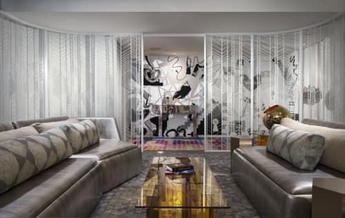 W Hotel Decorative Screen Doors | Furniture by Amuneal | W New York - Times Square in New York. Item composed of steel
