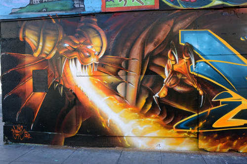 Dragon Fire | Street Murals by MadC | 6th Street, SoMa in San Francisco