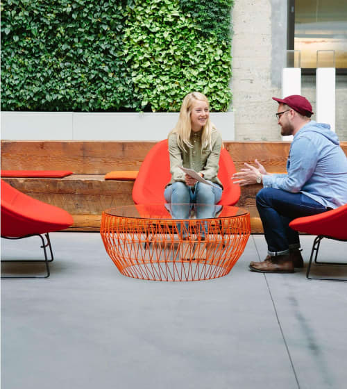The Wire Coffee Table | Tables by Bend Goods | Airbnb Office SF, CA in San Francisco. Item composed of steel and glass