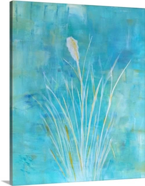 Teal Wall Art Canvas | Oil And Acrylic Painting in Paintings by Debby Neal Arts. Item composed of canvas & synthetic