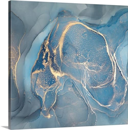 Blue and Gold Acrylic Painting by Debby Neal Arts Wescover Paintings