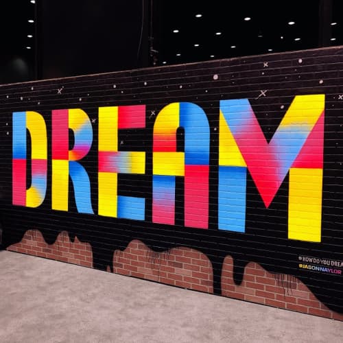 How Do You Dream? | Murals by Jason Naylor | McCormick Place in Chicago. Item made of synthetic