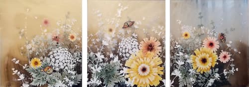 Field Monarchs | Oil And Acrylic Painting in Paintings by Cara Enteles Studio. Item made of canvas