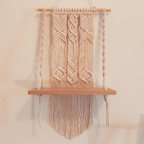 Shelf Macrame | Macrame Wall Hanging in Wall Hangings by Rosie the Wanderer. Item made of fabric with fiber