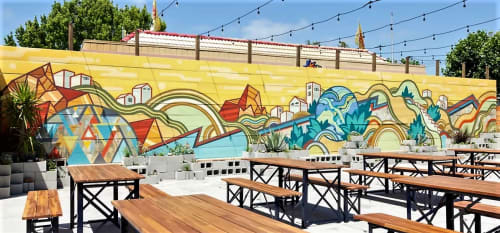 Outdoor Beer Garden | Murals by David Polka | Temescal Brewing in Oakland