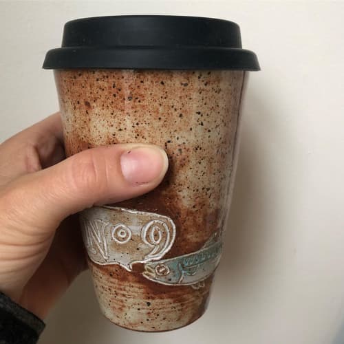 To-Go Coffee Cups | Drinkware by Marla Benton. Item made of ceramic