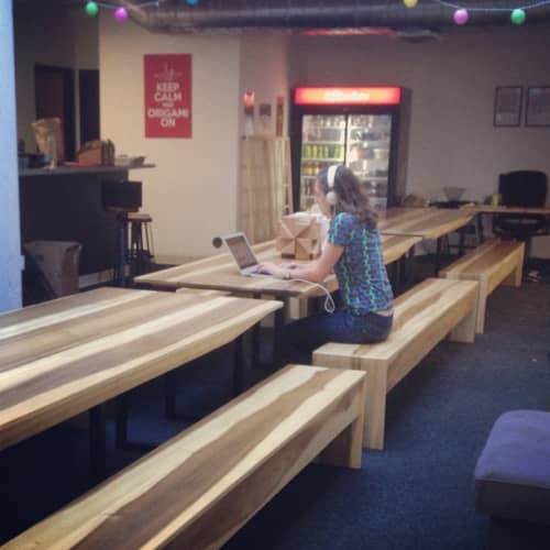 Sun Tanned Poplar Conference Tables | Tables by Monkwood Studios | Zero Cater in South San Francisco. Item made of wood with metal