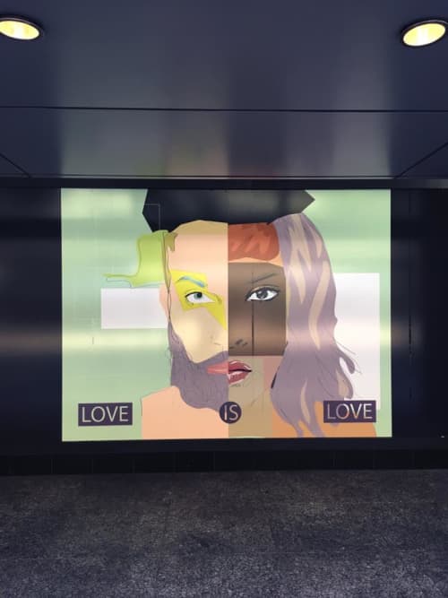 Love is Love | Murals by Fernando Cisneros | Westfield San Francisco Centre in San Francisco. Item composed of synthetic