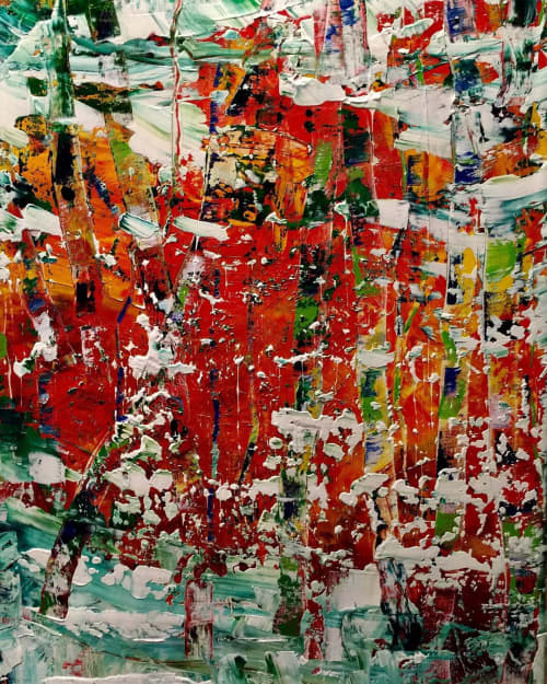 Blizzard on a Forest Fire & Mystical Forest | Oil And Acrylic Painting in Paintings by Checa Art | Hill Center at the Old Naval Hospital in Washington. Item composed of canvas
