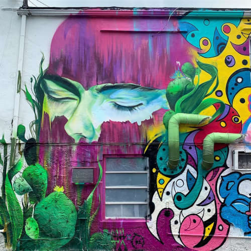 Mural | Murals by RIGO LEON HERRERA | New Yorker Patio Bar in Miami. Item composed of synthetic