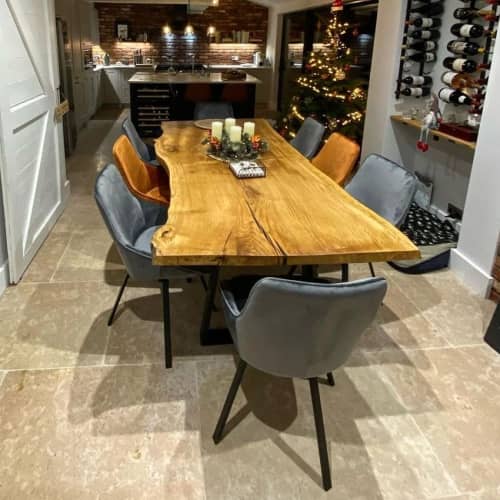 Single Slab Red Oak Table | Dining Table in Tables by Handmade in Brighton. Item composed of oak wood