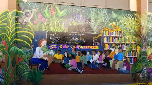 School Mural | Street Murals by The Bay Area Muralist | Van Buren Elementary School in Stockton. Item made of synthetic