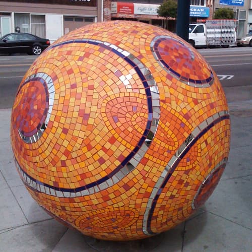 Sun Spheres | Public Mosaics by True Mosaics Studio | Ocean Avenue and Grenada, San Francisco in San Francisco
