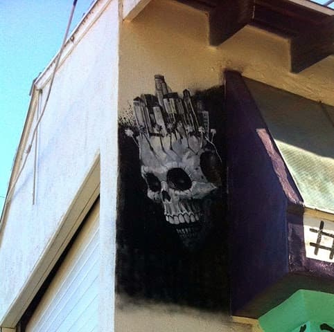 Skull Mural | Murals by Brian Lopez Santos | Mercado Hollywood in Los Angeles