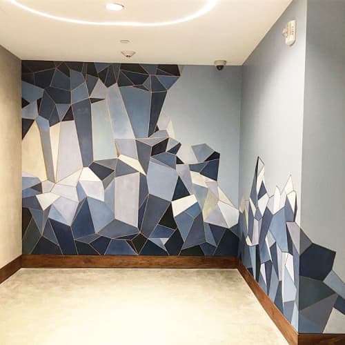 Geometric Mural | Murals by Aquarela Sabol | The Jeremy West Hollywood in West Hollywood