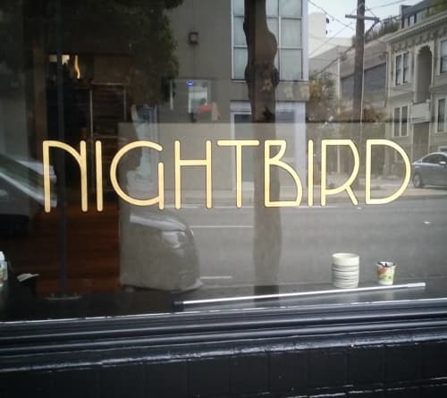 Gilded Sign | Signage by Gentleman Scholar Signs | Nightbird in San Francisco
