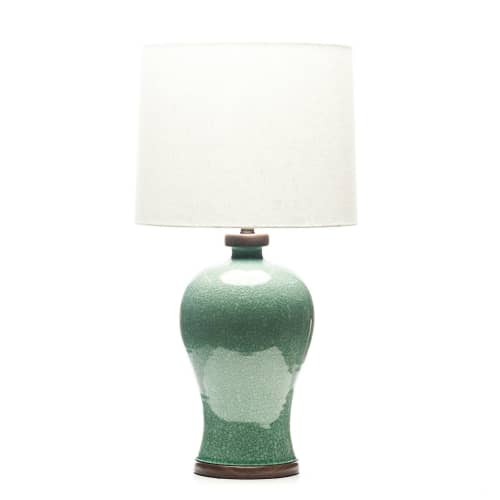 Dashiell in Aquamarine | Table Lamp in Lamps by Lawrence & Scott. Item composed of fabric
