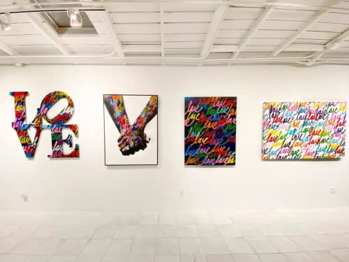 Love Wall Installation | Oil And Acrylic Painting in Paintings by Ruben Rojas. Item composed of canvas
