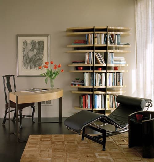 DK-95 Desk | Tables by Antoine Proulx Furniture, LLC. Item composed of wood and bronze