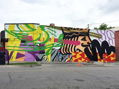 King | Street Murals by Aaron Whisner | Plaza Walls in Oklahoma City