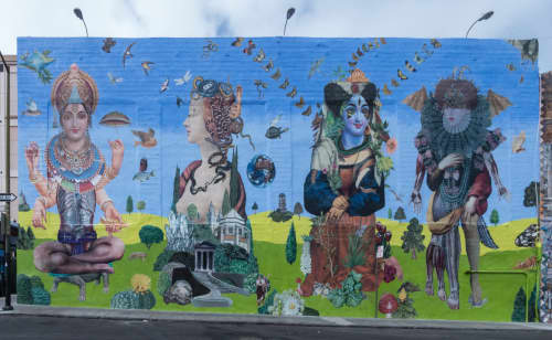 Multi-media Collage Mural | Street Murals by John Vochatzer | Olive Street, San Francisco, CA in San Francisco