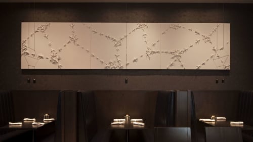 Holding Pattern No. 3 | Wall Sculpture in Wall Hangings by Dylan Beck | H Hotel Los Angeles, Curio Collection by Hilton in Los Angeles. Item composed of wood & ceramic