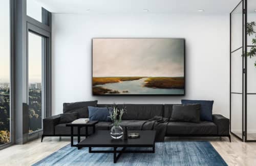 Journey Ahead | Oil And Acrylic Painting in Paintings by Victoria Jackson. Item composed of synthetic