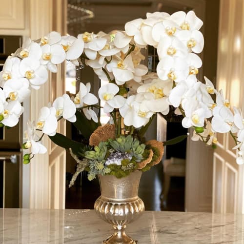 Silk Orchid Arrangement | Floral Arrangements by Fleurina Designs. Item composed of synthetic