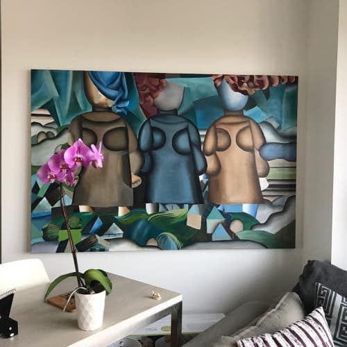 "Three Sisters" | Oil And Acrylic Painting in Paintings by Taya Naumovich. Item composed of canvas