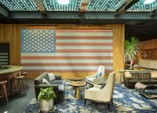 American Flag Beer Can Wall | Wall Hangings by Patrick Marando | Dream Downtown in New York