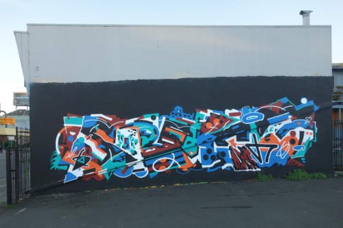 Twins | Street Murals by Sobekcis | International Boulevard in Lake Merritt, Oakland, CA in Oakland