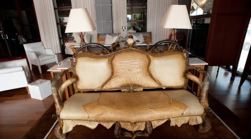 Le Salon du Roi | Couch in Couches & Sofas by Michel Haillard | SLS Hotel, a Luxury Collection Hotel, Beverly Hills in Los Angeles. Item made of wood with leather