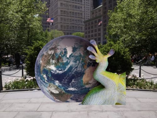 Earth Potential | Public Sculptures by Katja Novitskova | City Hall Park in New York