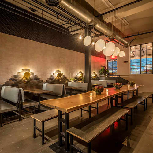 Custom Lighting | Pendants by Neptune Glassworks | Ronan in Los Angeles. Item made of glass