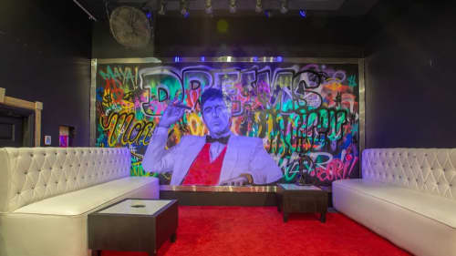 Tony Montana Mural | Murals by RIGO LEON HERRERA | Riviera Live in Miami. Item composed of synthetic