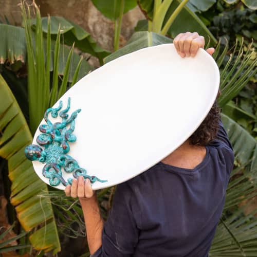 Dishes with Octopus | Plate in Dinnerware by Patrizia Italiano. Item composed of ceramic