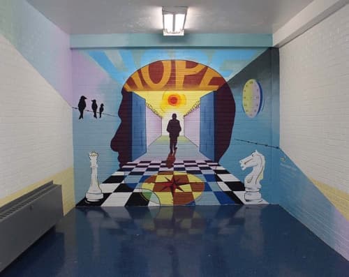 The Walk to Freedom | Murals by Julia Cocuzza | George Motchan Detention Center in Bronx