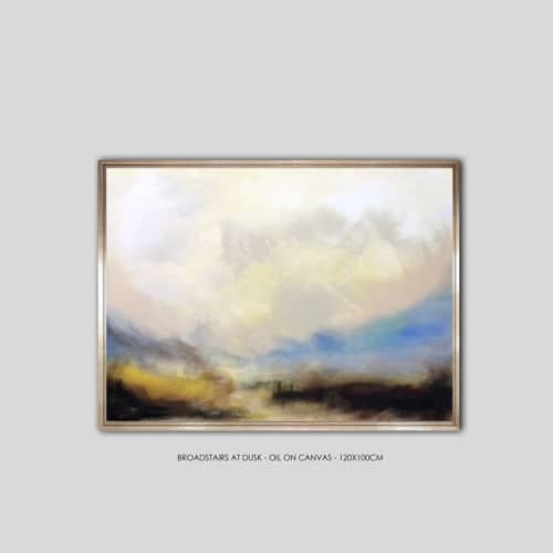 Broadstairs At Dusk | Oil And Acrylic Painting in Paintings by Alice Watt. Item composed of synthetic