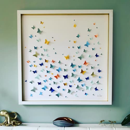Great Escape - In Beautiful Brights | Wall Sculpture in Wall Hangings by Lorna Doyan | LATITUDE50 in Wadebridge. Item made of wood & paper
