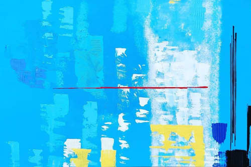 Blue Universe | Oil And Acrylic Painting in Paintings by Hugo Auler Jr. Art. Item made of canvas