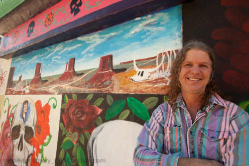 Southwest Cow Skull Panorama | Murals by Steve Seifert | Mercado Hollywood in Los Angeles