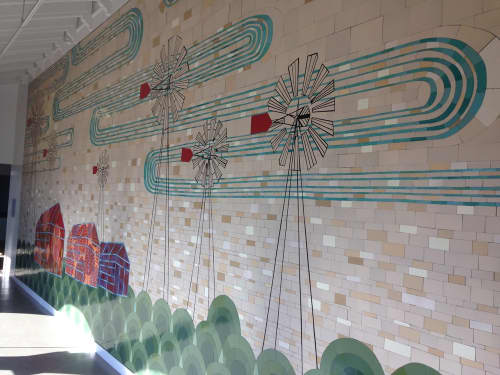 Windmills Mural | Murals by Kelly Ording | Palega Recreation Center in San Francisco