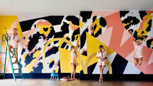 Pilates Studio Mural | Murals by pepallama | Robin B Movement in Tamarindo. Item composed of synthetic
