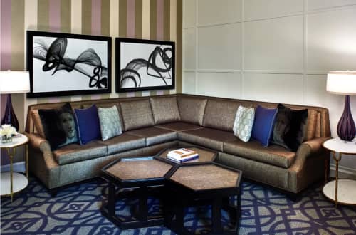 Black and White Abstract | Oil And Acrylic Painting in Paintings by Irena Orlov | Kimpton Hotel Monaco Washington DC in Washington. Item composed of synthetic
