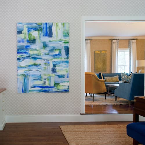 Seven Pools | Oil And Acrylic Painting in Paintings by Carolyn Mackin. Item composed of canvas & synthetic